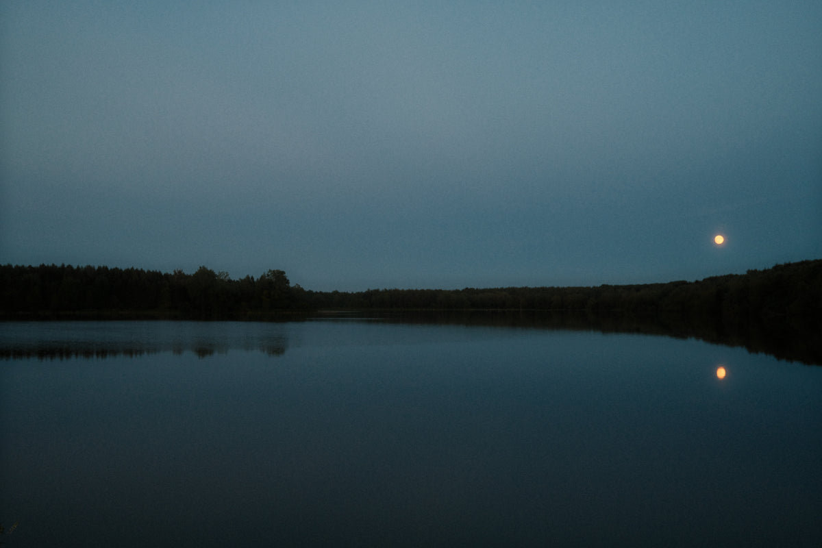 A full moon over Guelph Lake
